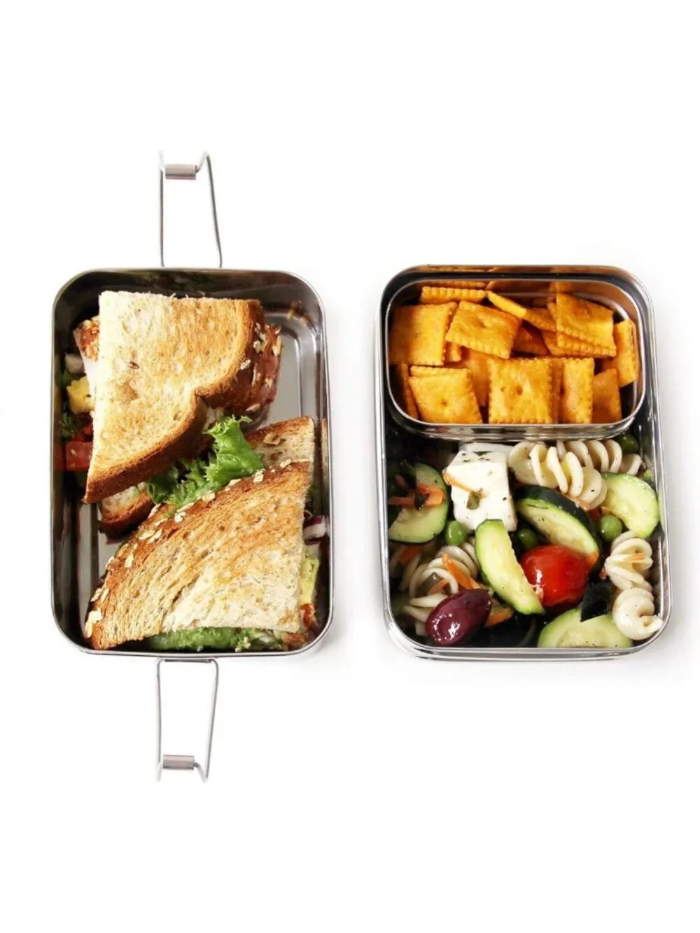 Three-in-One Stainless Steel Bento Box - 31 oz, Eco-Friendly, Nesting Design